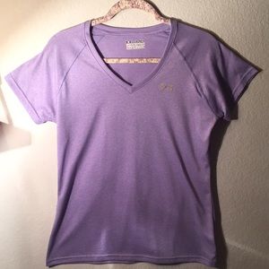 Under Armour purple semi fitted heat gear shirt